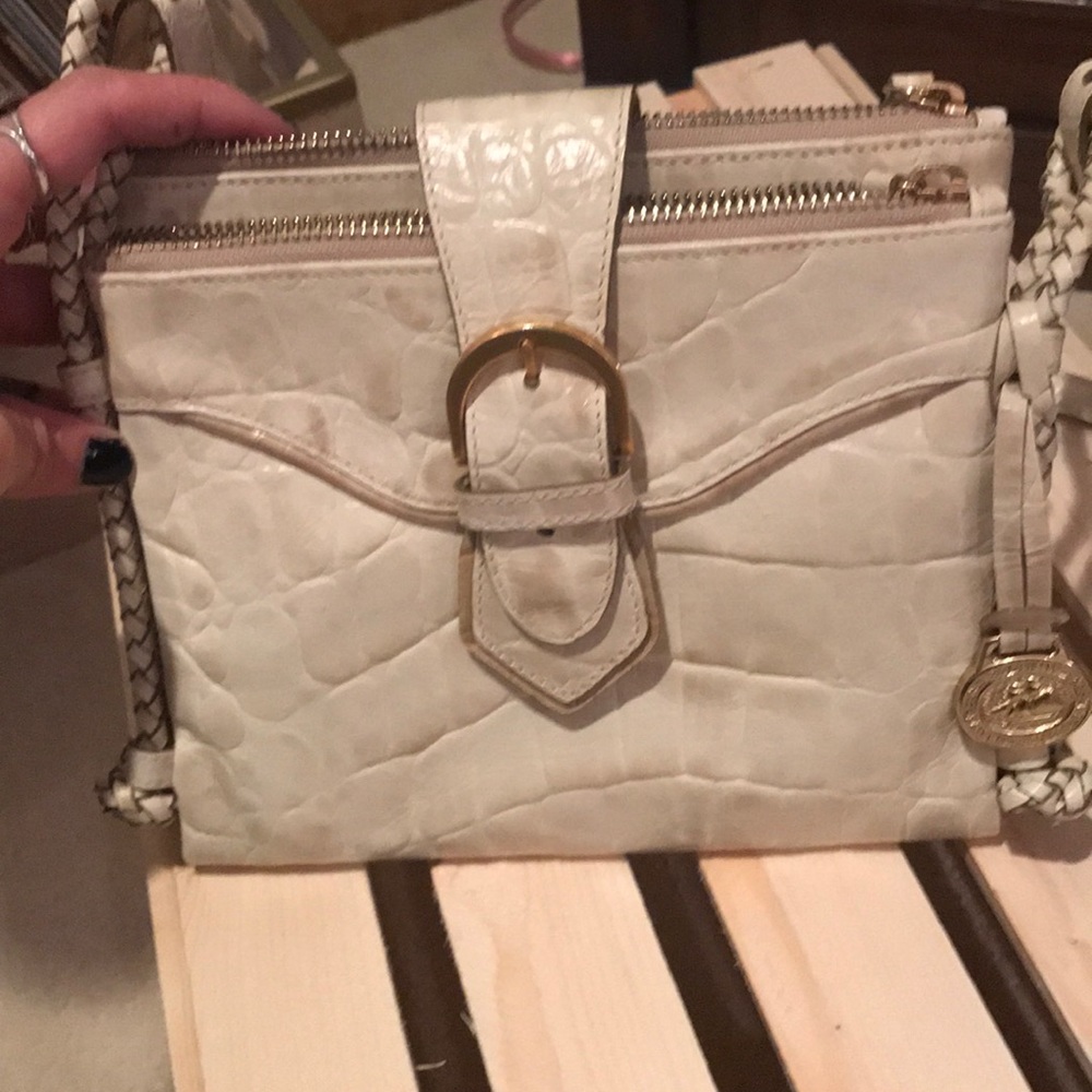 Brahmin off white crossbody purse